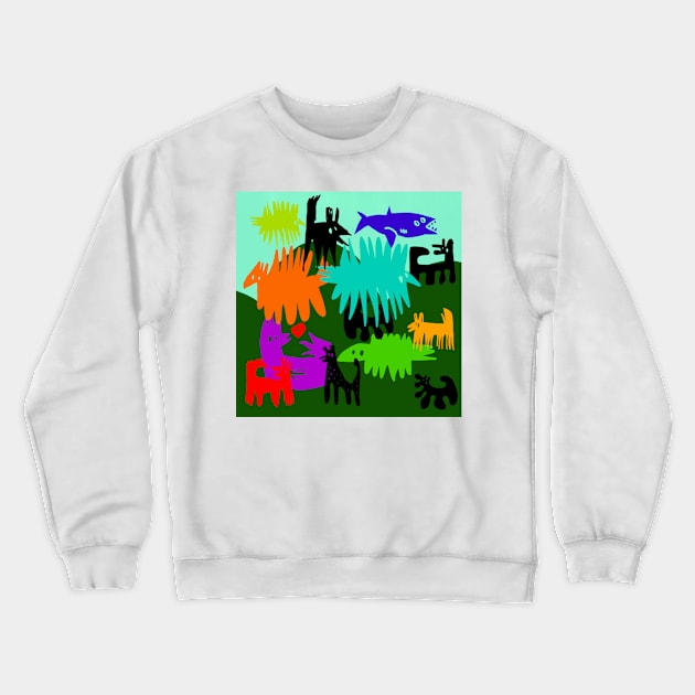 animal party Crewneck Sweatshirt by Angel Rivas